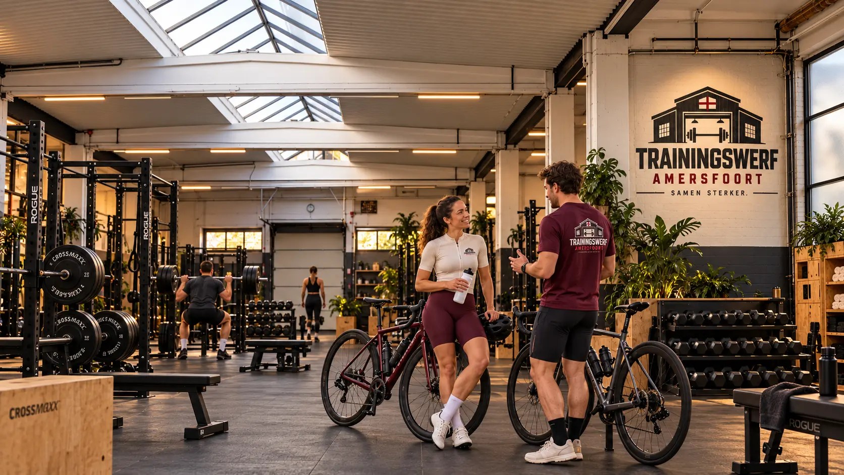 Wielrenners ontmoeten elkaar op de trainingsvloer